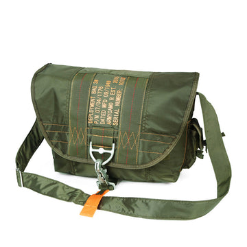 green messenger bag