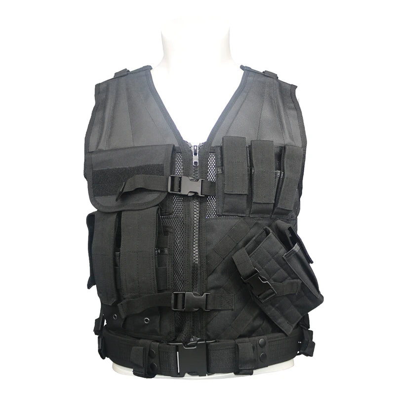 Multi-Pocket Mesh Ventilated Men Tactical Vest (Adjustable Straps