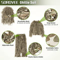 6 In 1 Ghillie Suit Pale Brown 3D Camouflage - L&Q ARMY