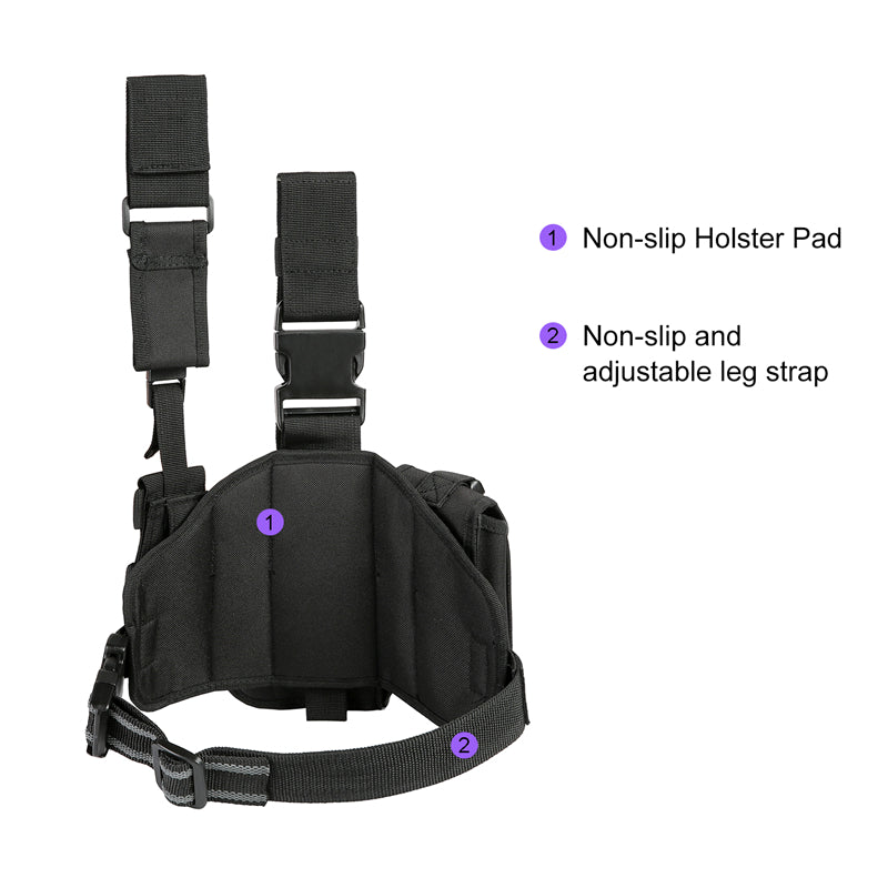 Drop Leg Holster with Magazine Pouch,Right/Left Handed Tactical Thigh Pistol Gun Holster Leg Harness,Glock 19 Holster