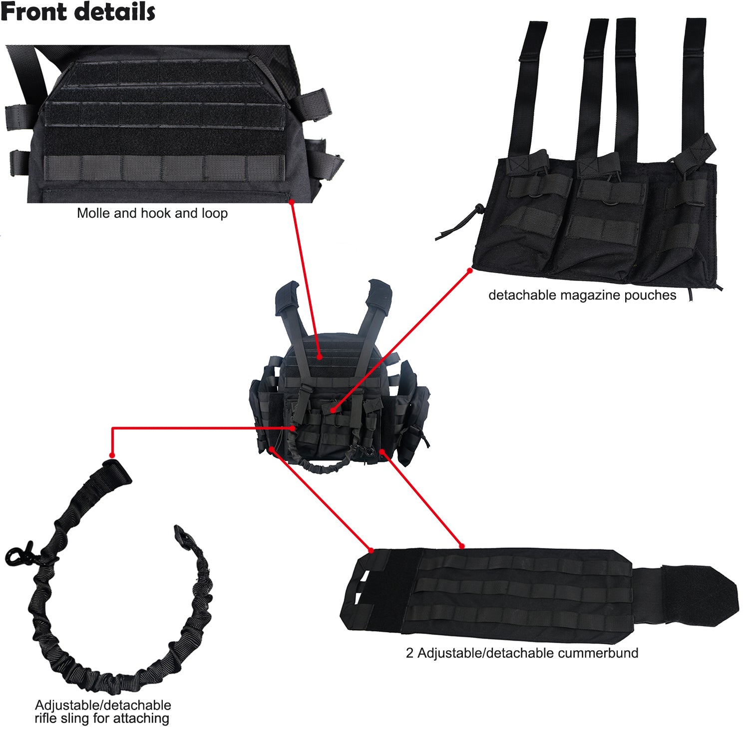 Tactical Military Vest Assault Vest with Molle System Plate Carrier