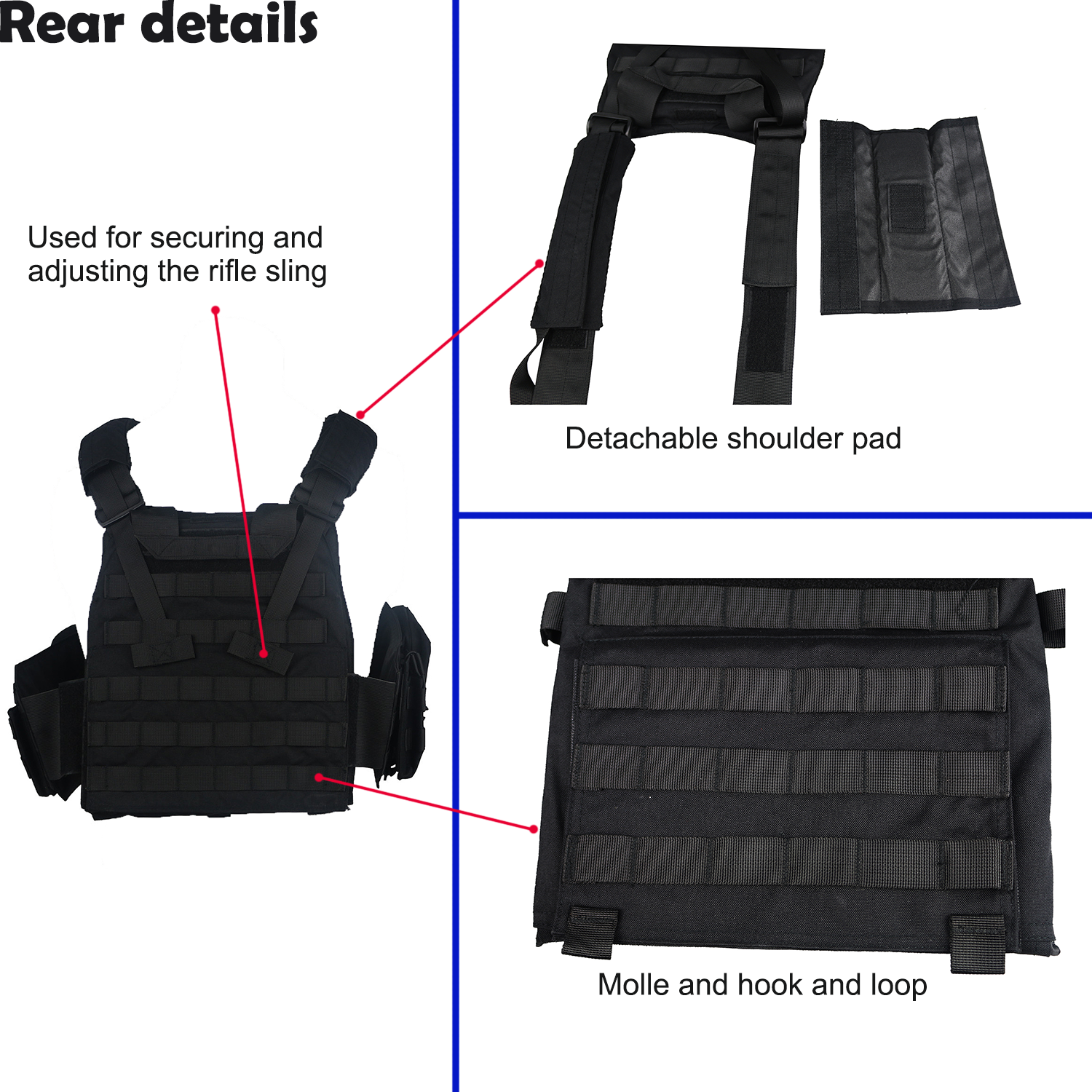 Tactical Military Vest Assault Vest with Molle System Plate Carrier