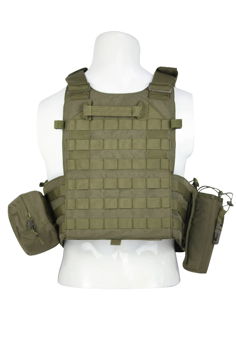 Modular Tactical MOLLE Plate Carrier Vest (Complete Pouch Kit)