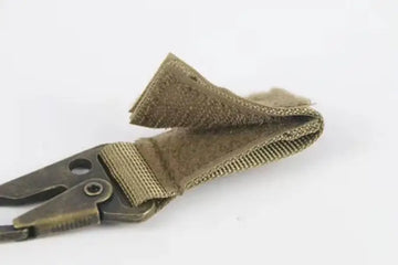 Tactical MOLLE Metal Carabiner Keychain (Velcro Belt Clip, 2-Pack)