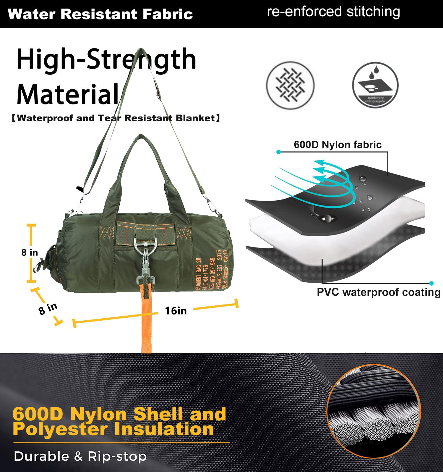 Military style duffle bags on sale