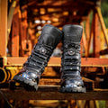 Men's plus size military mid-boots