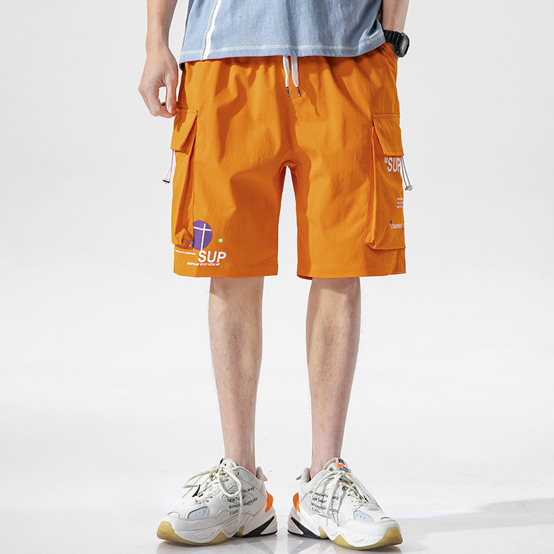 Men's casual loose drawstring shorts