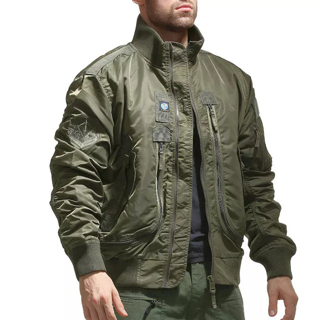 Mens Waterproof Bomber Multi-pocket Jacket