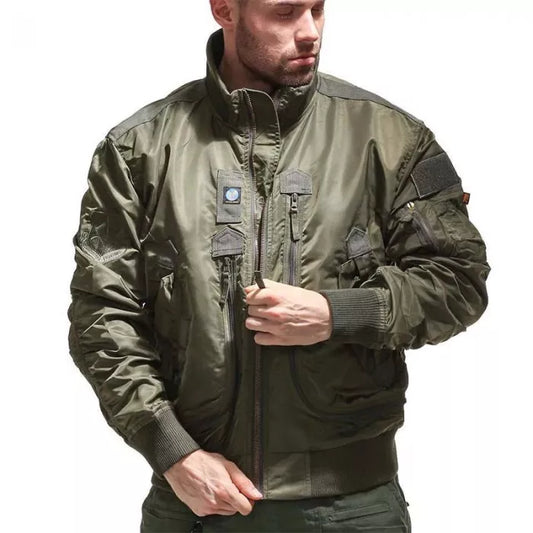 Mens Waterproof Bomber Multi-pocket Jacket